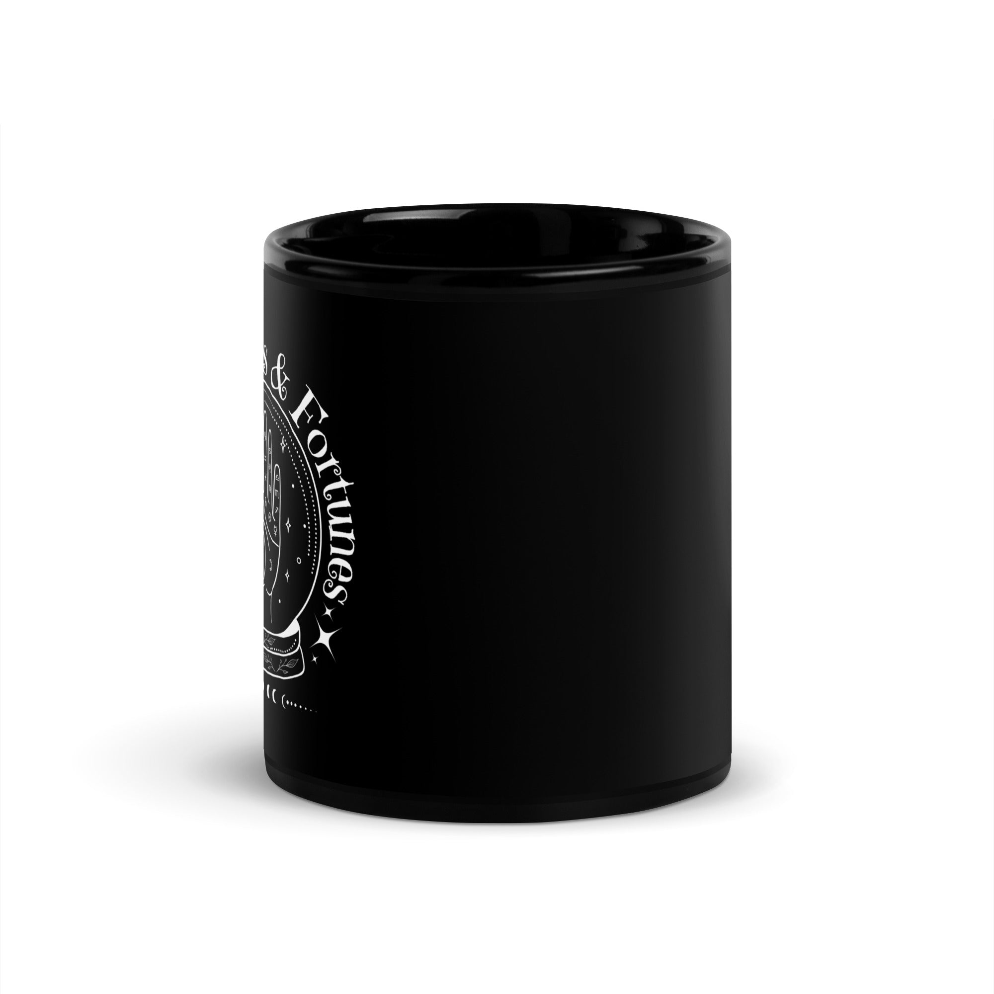 Fortunes books and coffee Black Glossy Mug
