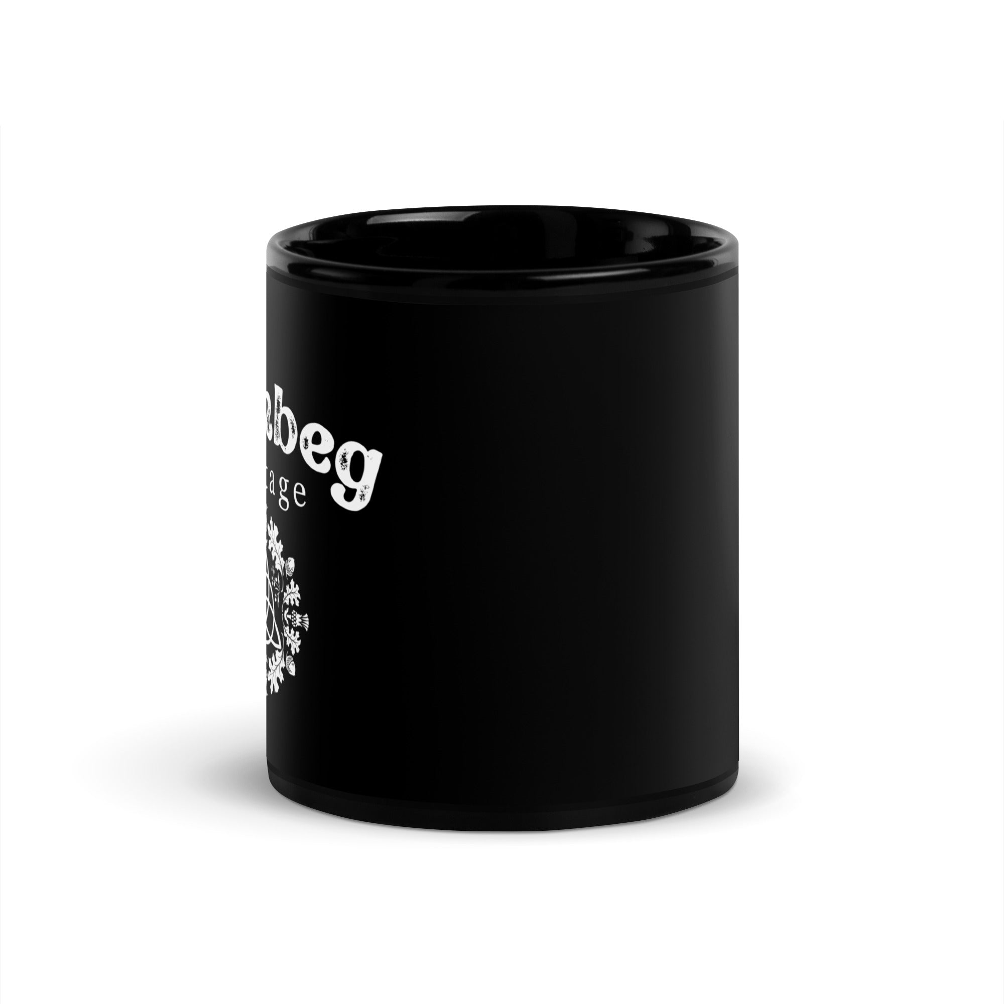 Fernbeg Cottage Black Glossy Mug