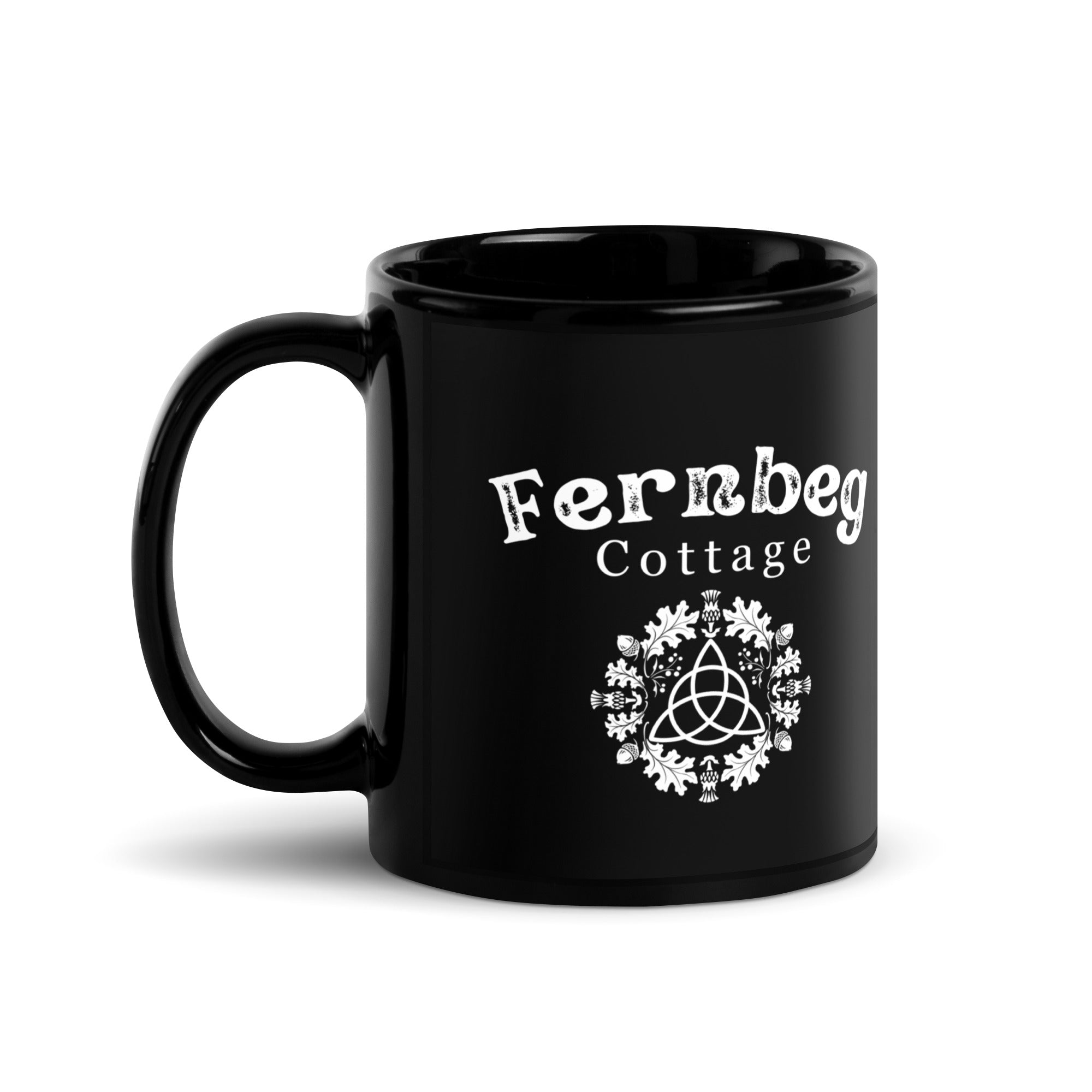 Fernbeg Cottage Black Glossy Mug