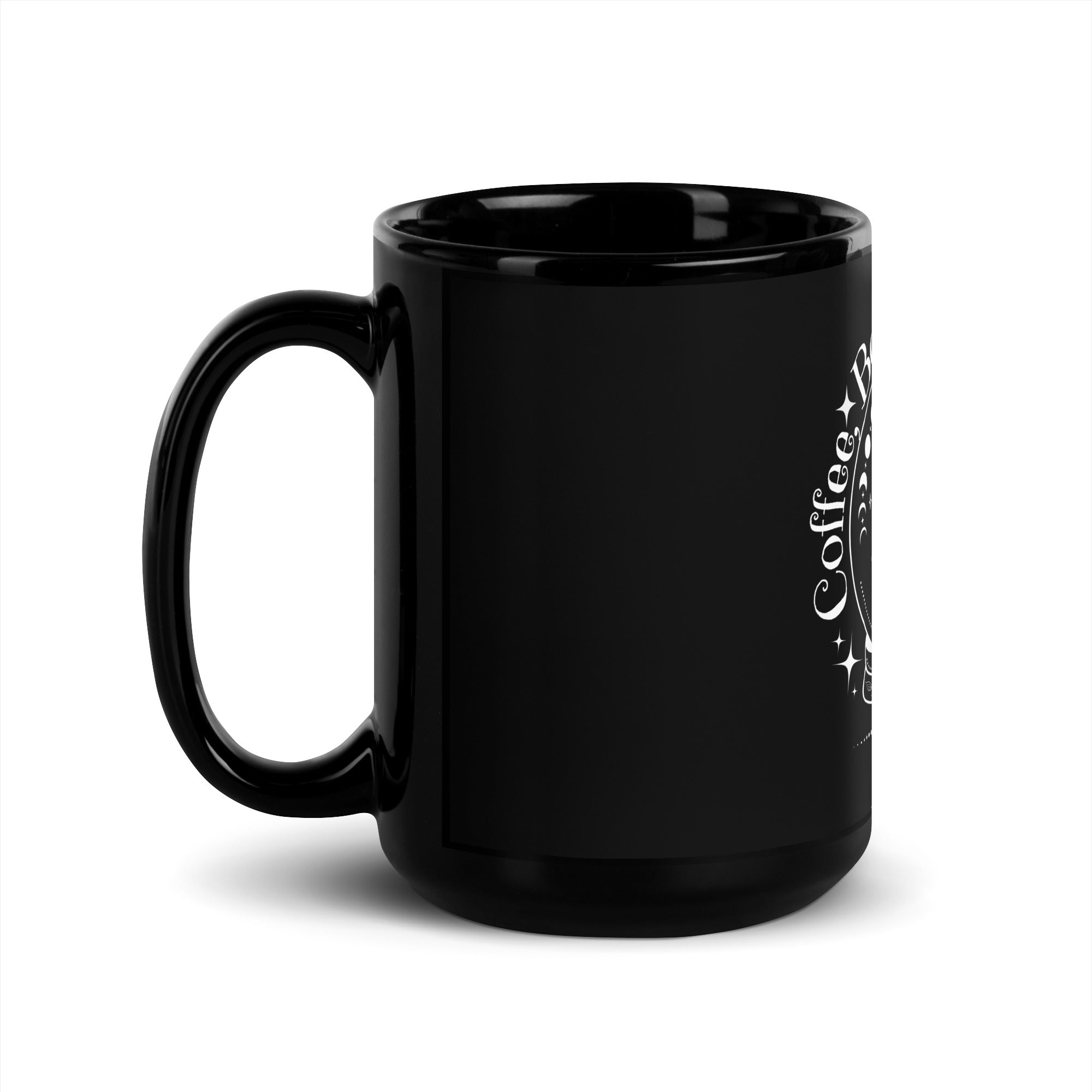 Fortunes books and coffee Black Glossy Mug