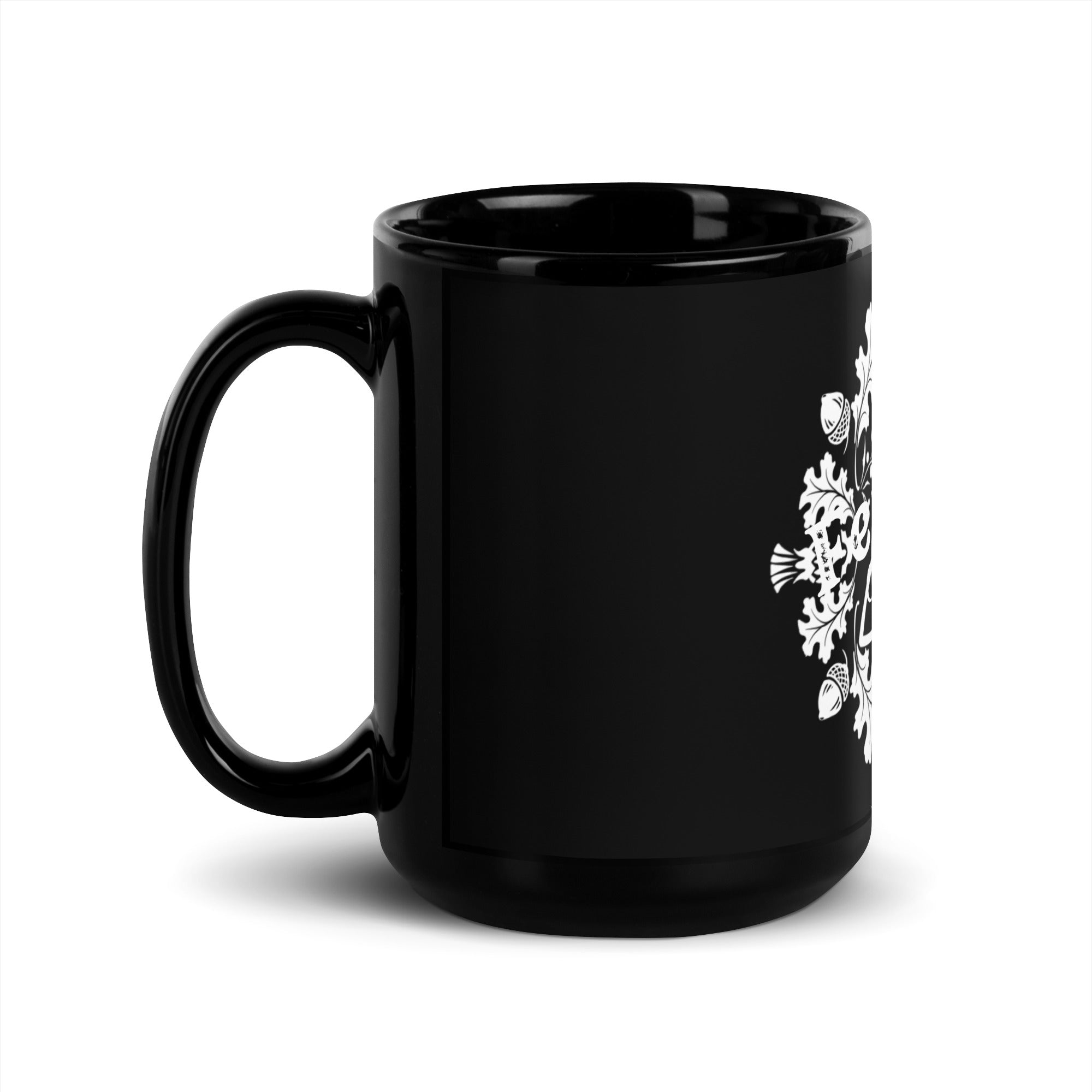Fernbeg Cottage Black Glossy Mug